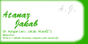 atanaz jakab business card